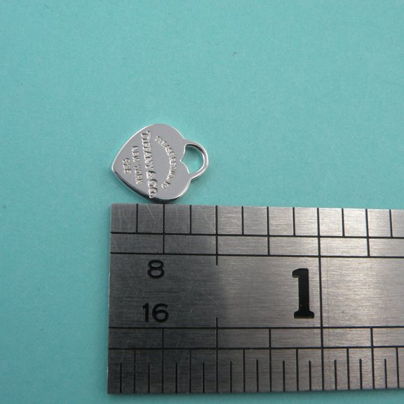 Tiffany & Co Small Mini Size Solid 925 Sterling Silver Heart Charm Pendant - Picture 1 of 13